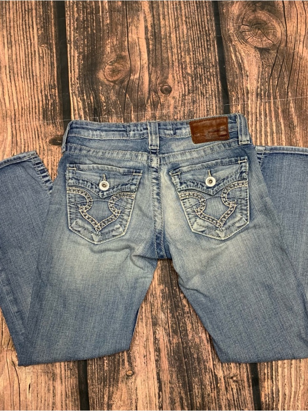 Y2K Big Star Rikki Low Rise Fit Distressed Boot Cut Button Flap Pockets Sz 25x26